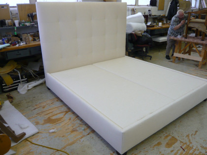 Biscuit Tufted Cut and Stitched Headbaord and Platform Bed