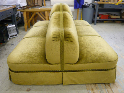 Custom Upholstered Double Sided Settee