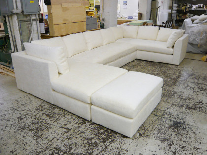 Sectional with Attached Ottoman