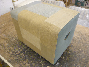 Square Ottoman with Cut Out Handles