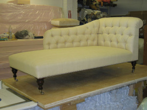Tufted Chaise with Tight Seat